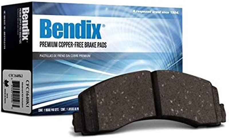 Bendix بطانات الفرامل الأمامية السيراميكية Priority1 CFC1611C لسيارة فورد إكسبلورر 2019-2014، فليكس 2016، فليكس 2019-2018، بوليس إنترسيبتور يوتيليتي 2019-2016، تورس 2019-2017، لينكولن MKS 2016، MKT 2019-2016 - Image 1